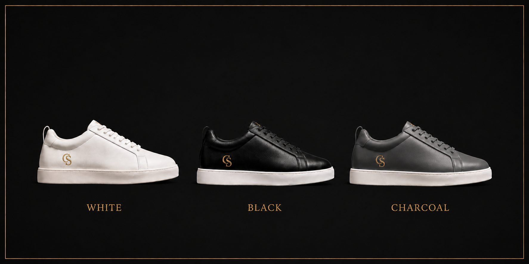Sole Culture Founder Collection available in White, Black and Charcoal
